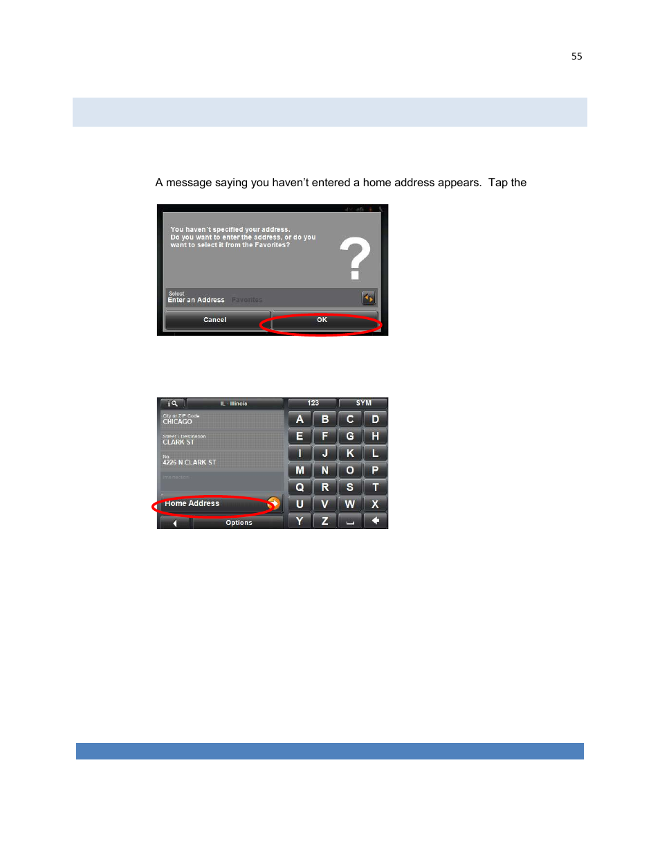 Designating a home address | RightWay GPS Navigator RW 430 User Manual | Page 55 / 143