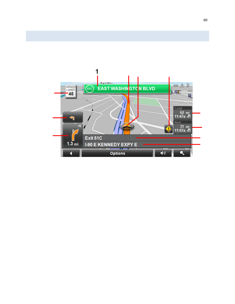 Map in navigation mode | RightWay GPS Navigator RW 430 User Manual | Page 60 / 143