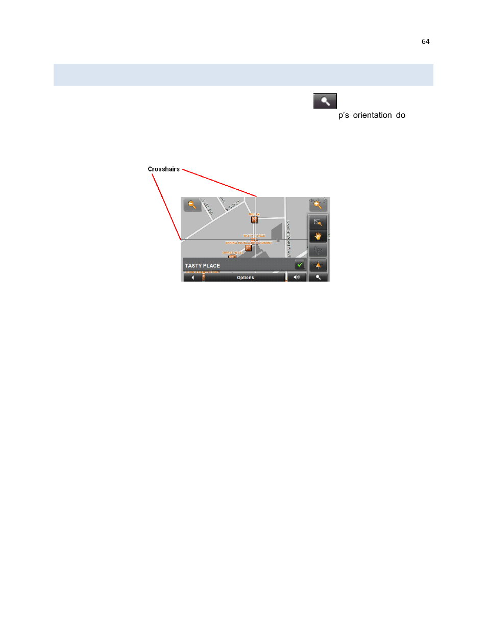 Map in destination search mode | RightWay GPS Navigator RW 430 User Manual | Page 64 / 143