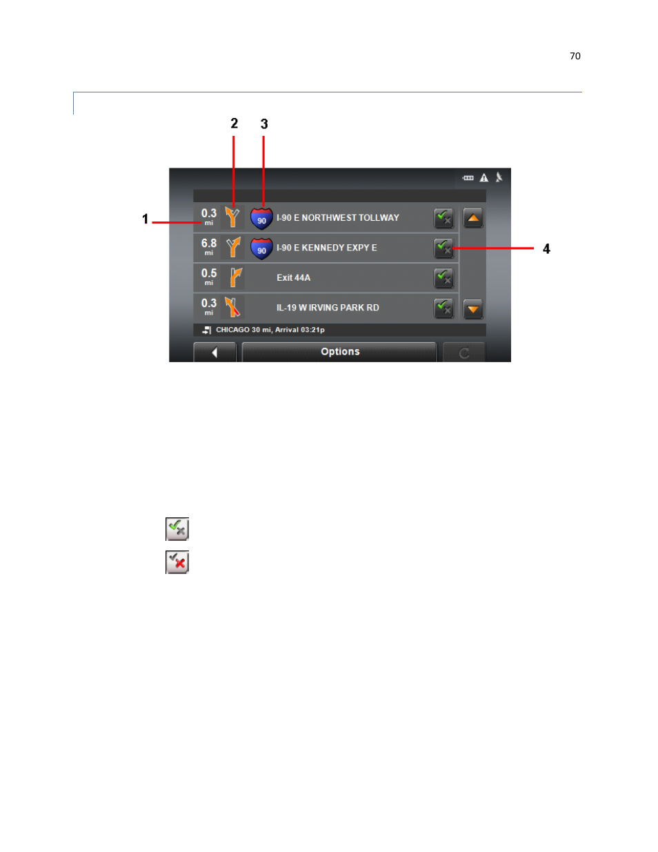 The turn-by-turn window | RightWay GPS Navigator RW 430 User Manual | Page 70 / 143