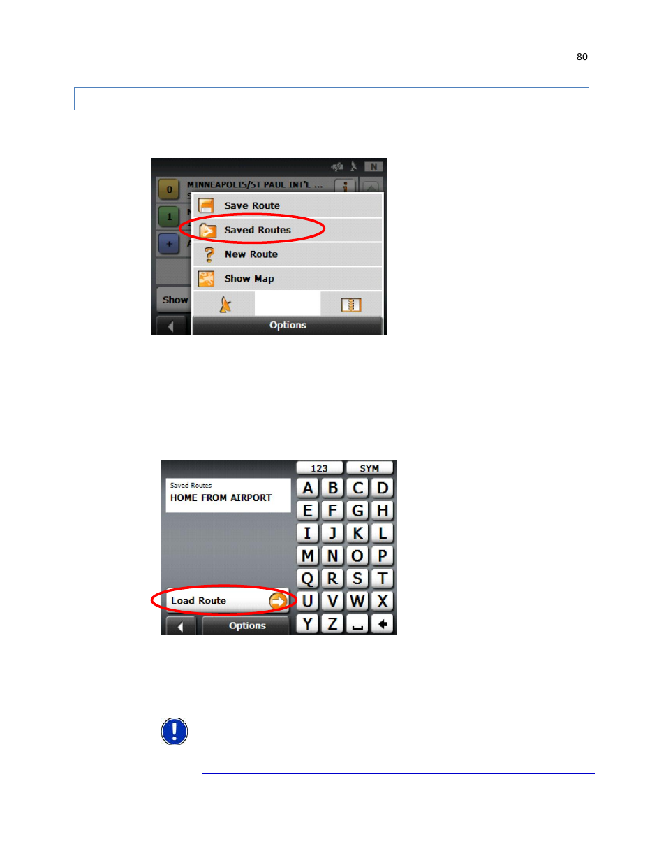 Using saved routes | RightWay GPS Navigator RW 430 User Manual | Page 80 / 143