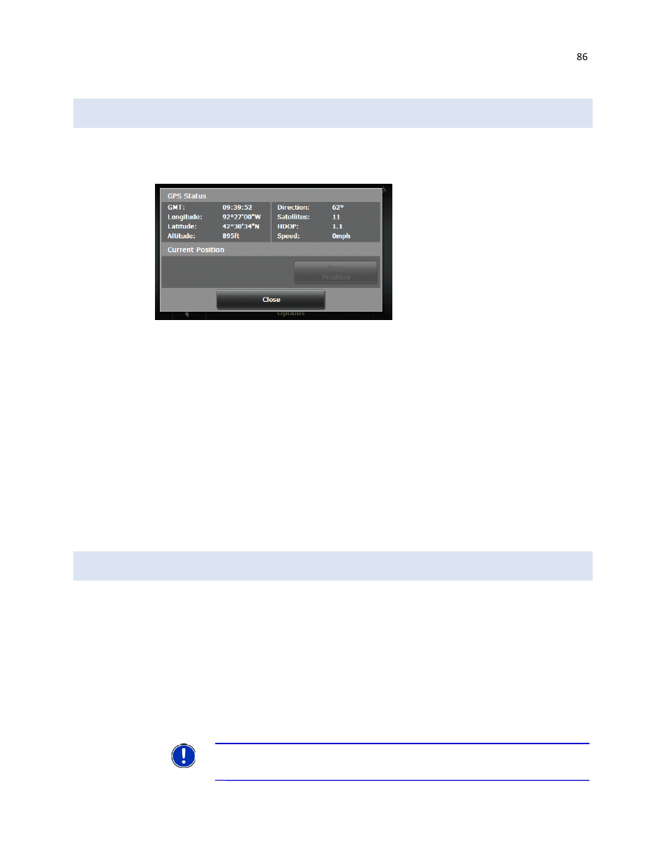Save current location, View gps data | RightWay GPS Navigator RW 430 User Manual | Page 86 / 143