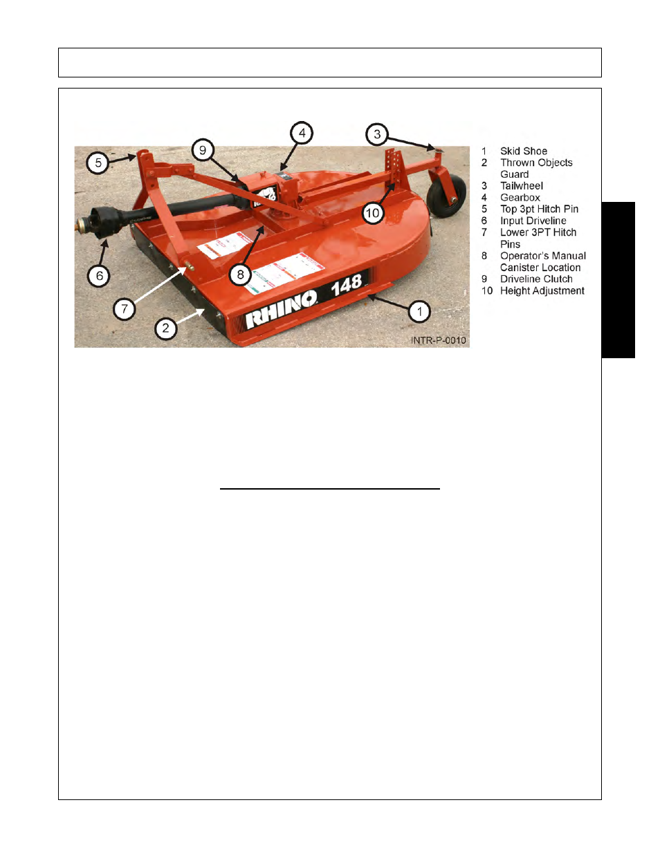 Equipment specifications, Equipment specifications -3, Introduction | Rhino Mounts 148 User Manual | Page 89 / 178