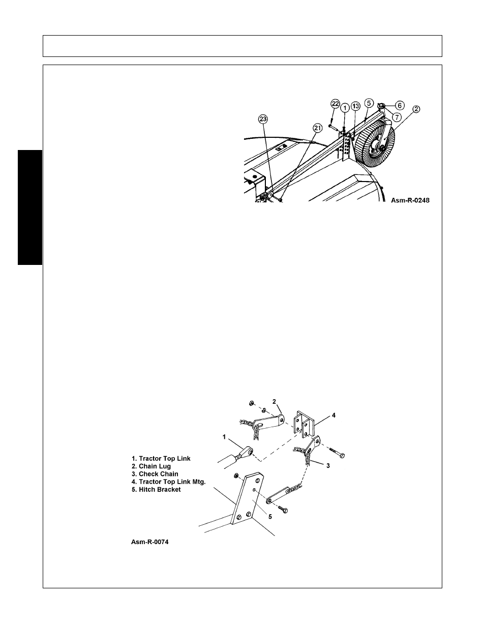 Tail wheel installation (standard or quick hitch), Hydraulic relief assembly, Assembly | Assembl y | Rhino Mounts 148 User Manual | Page 96 / 178