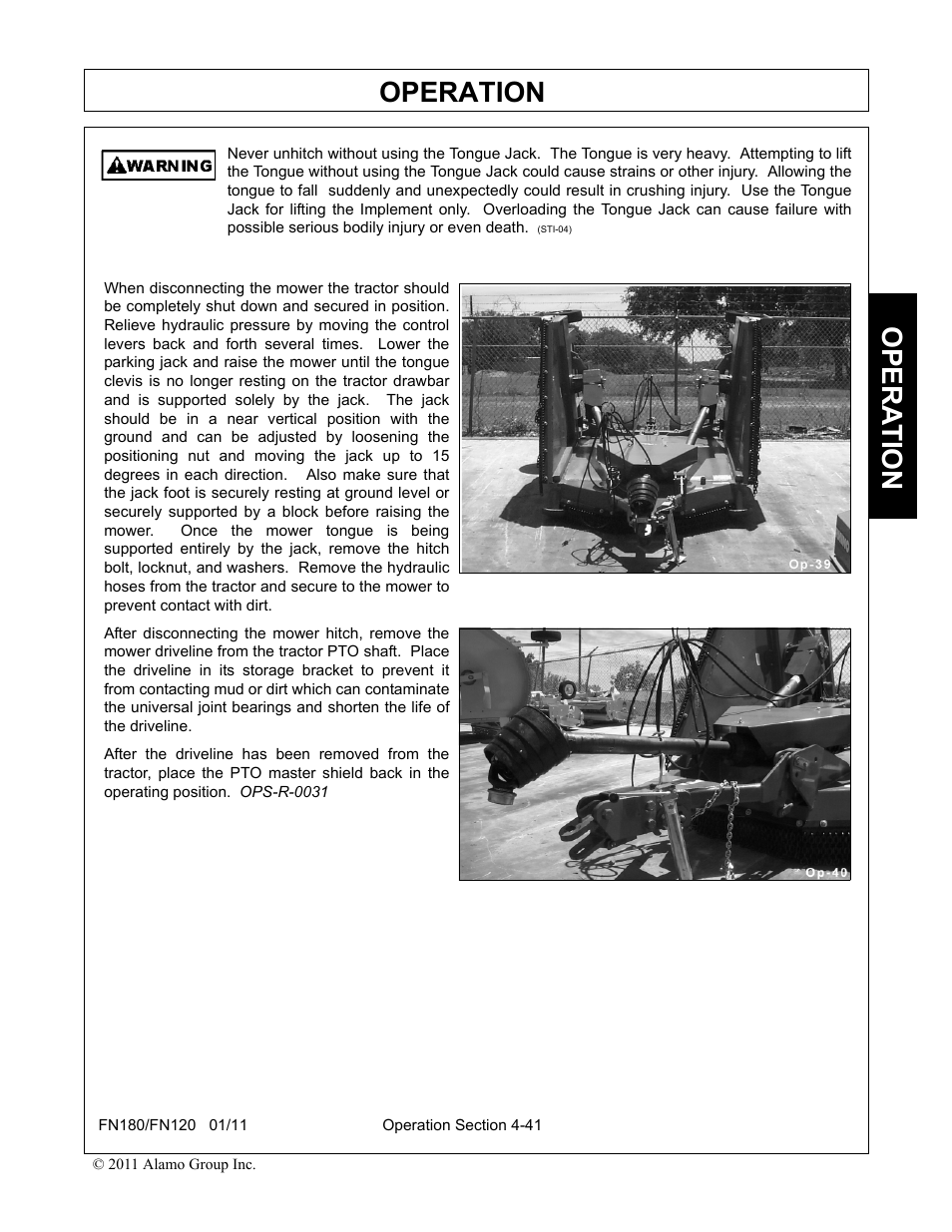 Operation, Opera t ion | Rhino Mounts FN120 User Manual | Page 143 / 194
