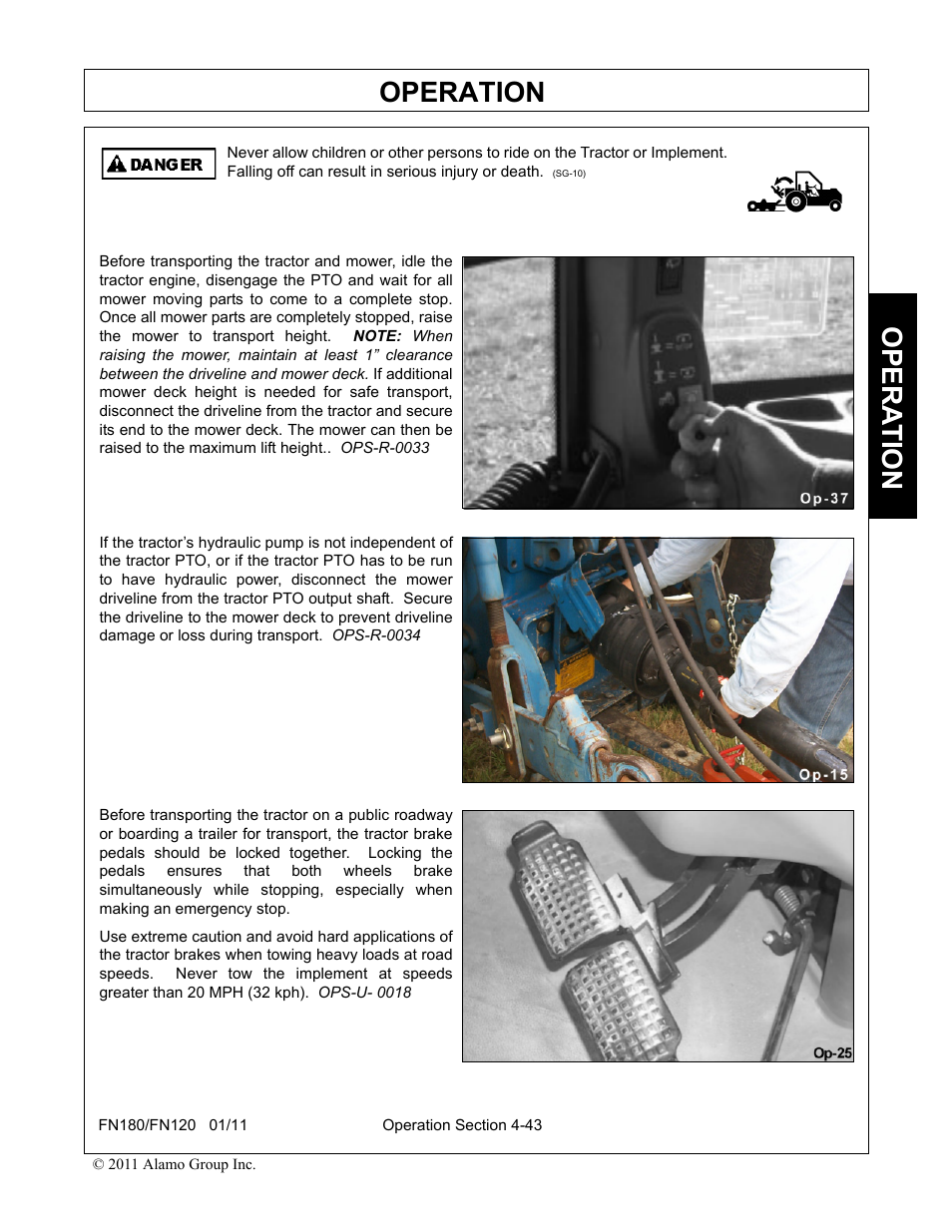 Operation, Opera t ion | Rhino Mounts FN120 User Manual | Page 145 / 194