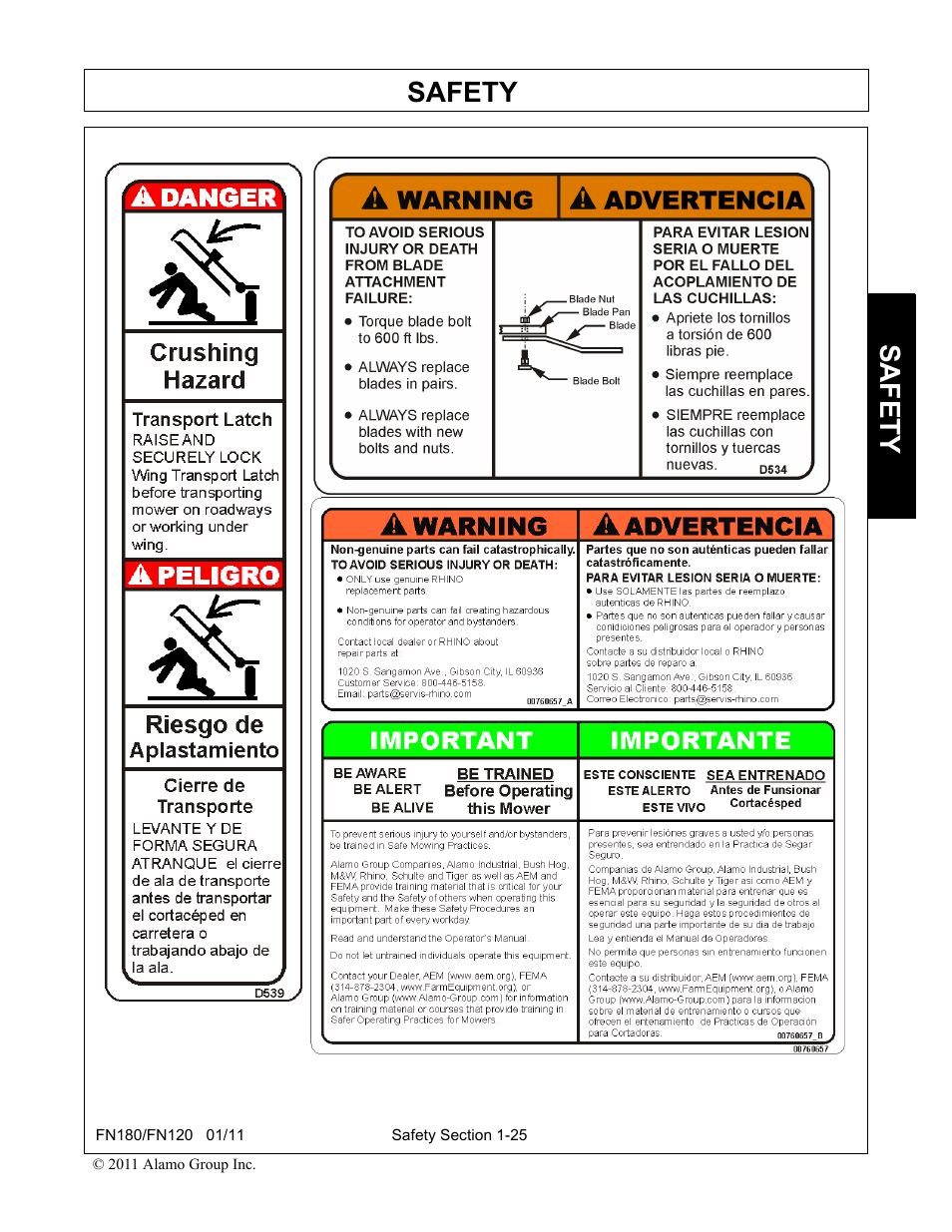 Safety | Rhino Mounts FN120 User Manual | Page 33 / 194