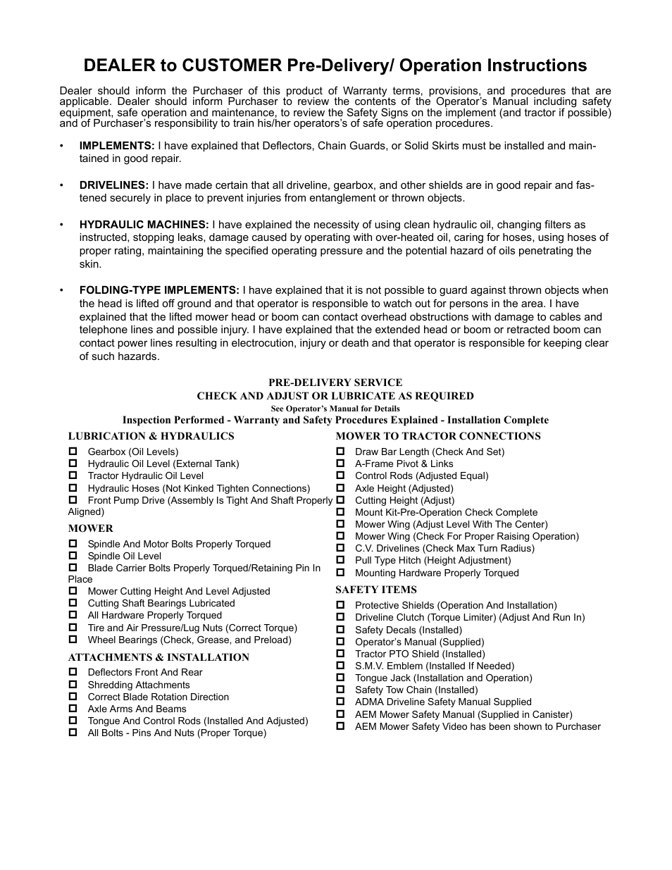 Lubrication & hydraulics, Mower, Attachments & installation | Mower to tractor connections, Safety items | Rhino Mounts FN120 User Manual | Page 5 / 194