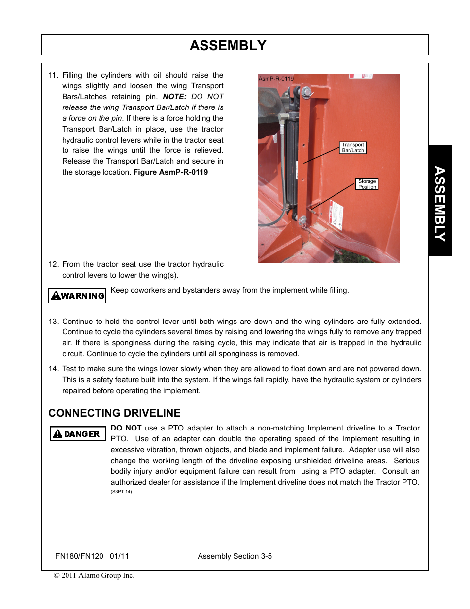 Connecting driveline, Assembly, Assembl y | Rhino Mounts FN120 User Manual | Page 97 / 194