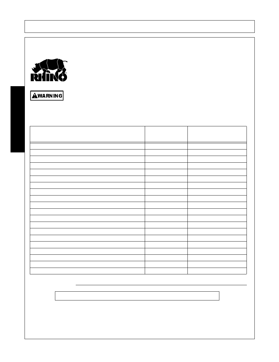 Operation, Opera t ion, Rotary mower pre-operation inspection | Do not operate an unsafe tractor or mower | Rhino Mounts SE42 User Manual | Page 104 / 138