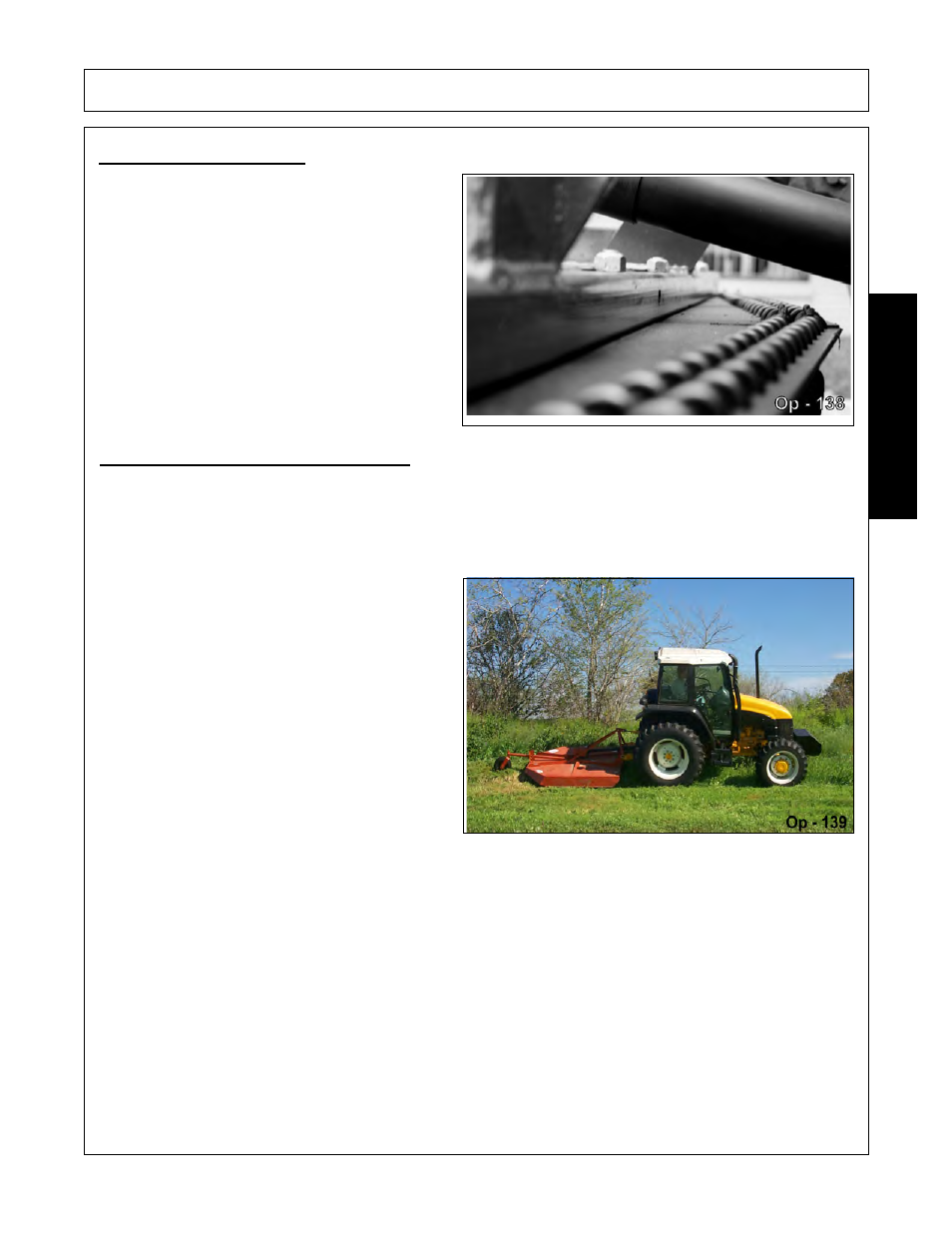 3 raising the mower, 4 driving the tractor and mower, Operation | Opera t ion | Rhino Mounts SE42 User Manual | Page 107 / 138