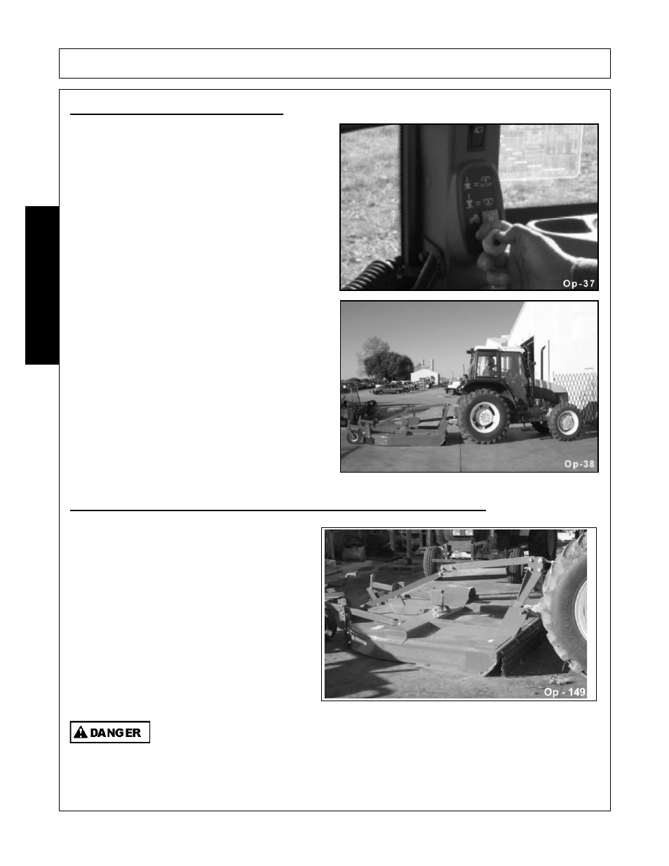 6 shutting down the implement, Disconnecting the mower from the tractor, Operation | Opera t ion | Rhino Mounts SE42 User Manual | Page 116 / 138