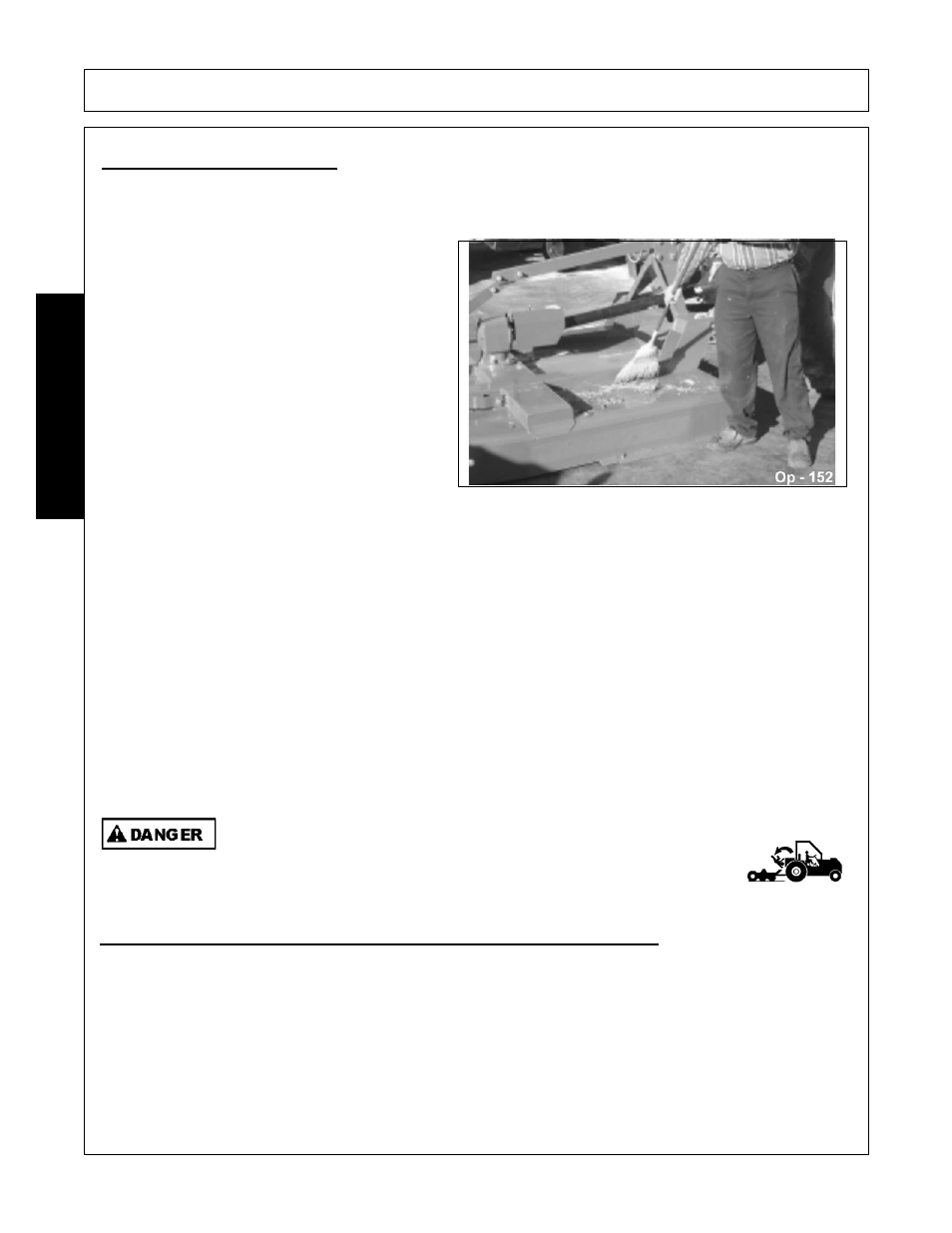 Mower storage, Transporting the tractor and implement, Operation | Opera t ion | Rhino Mounts SE42 User Manual | Page 118 / 138