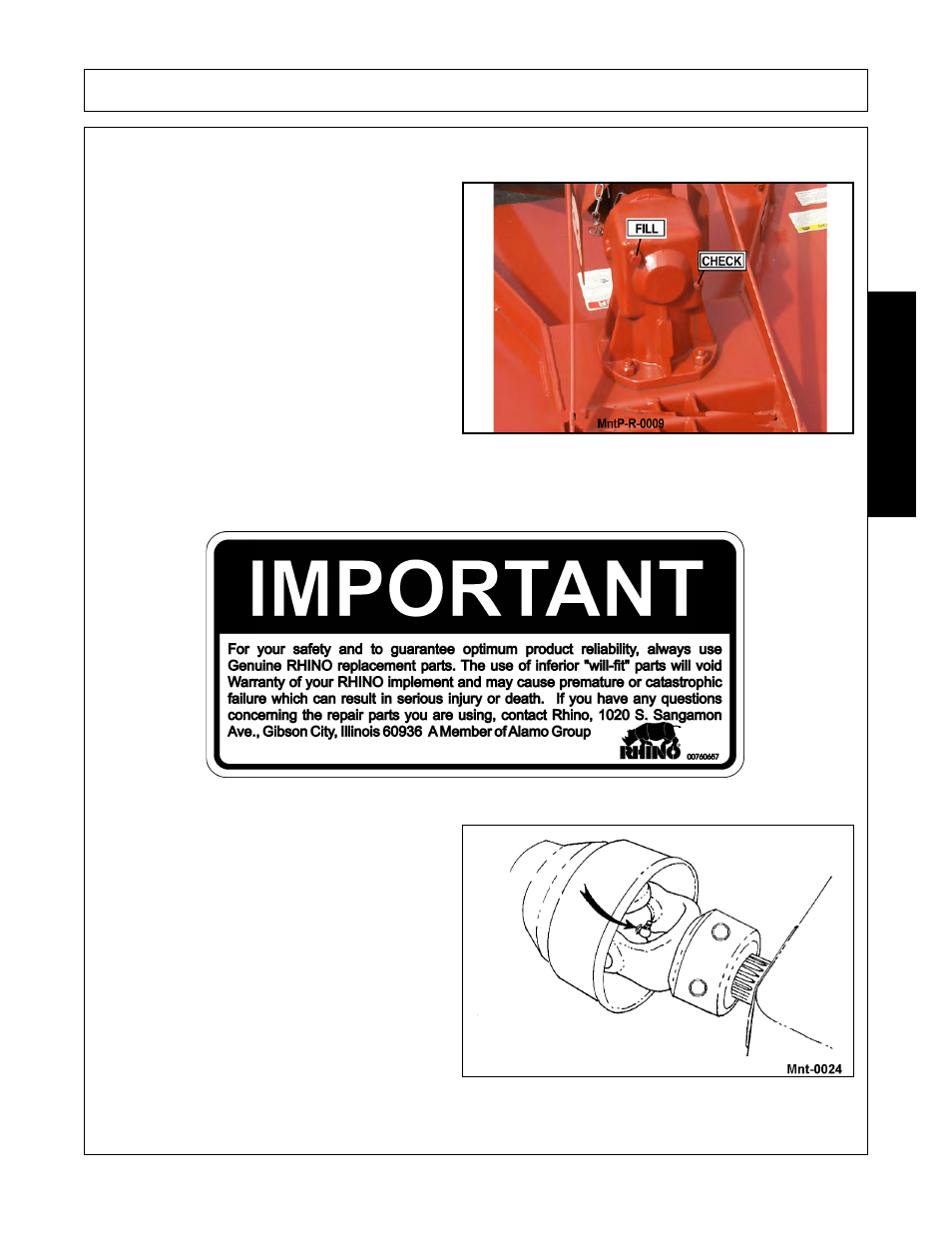 Gearbox lubrication, Driveline lubrication, Gearbox lubrication -3 driveline lubrication -3 | Maintenance | Rhino Mounts SE42 User Manual | Page 127 / 138