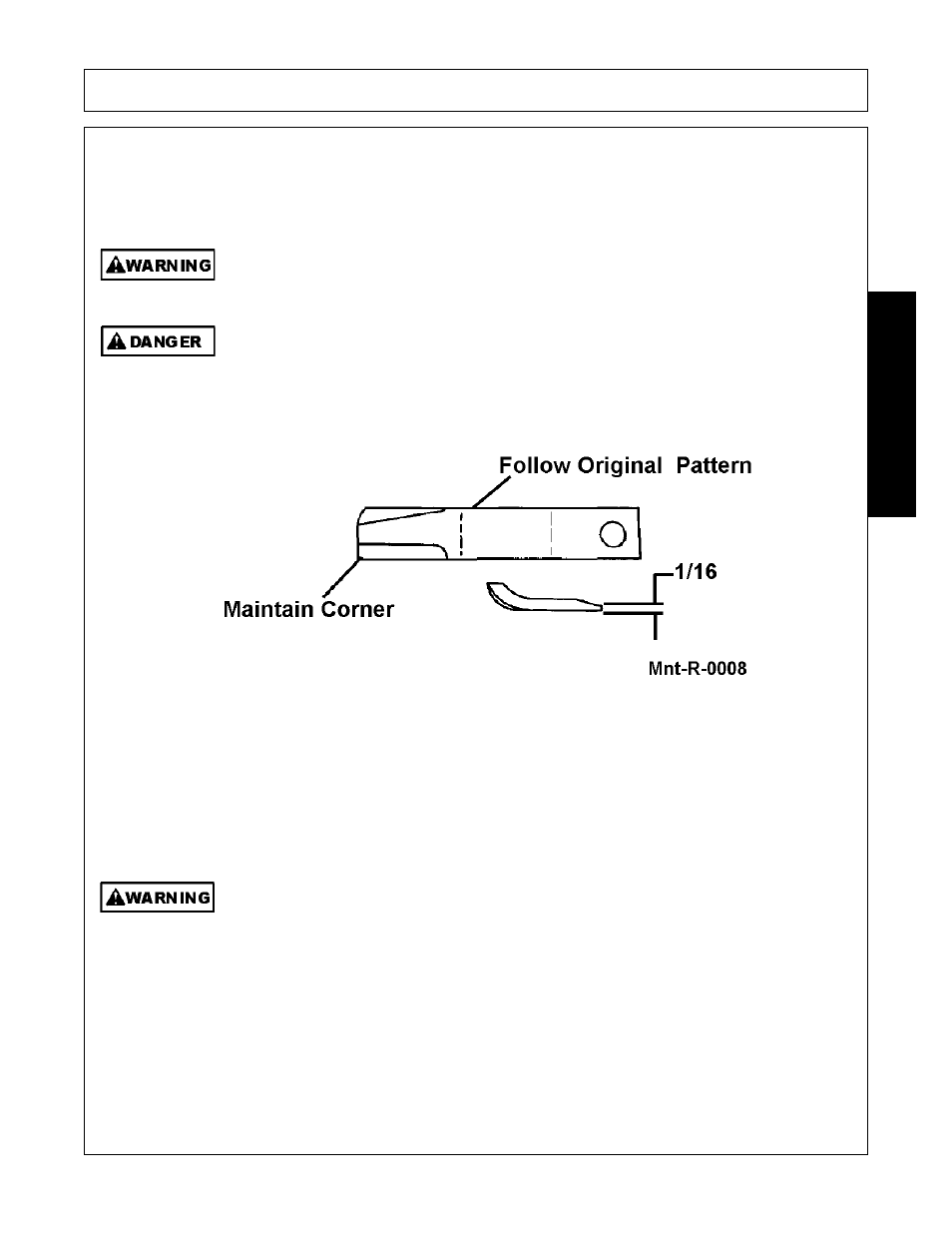 Blade sharpening, Blade removal, Blade sharpening -5 blade removal -5 | Maintenance | Rhino Mounts SE42 User Manual | Page 129 / 138