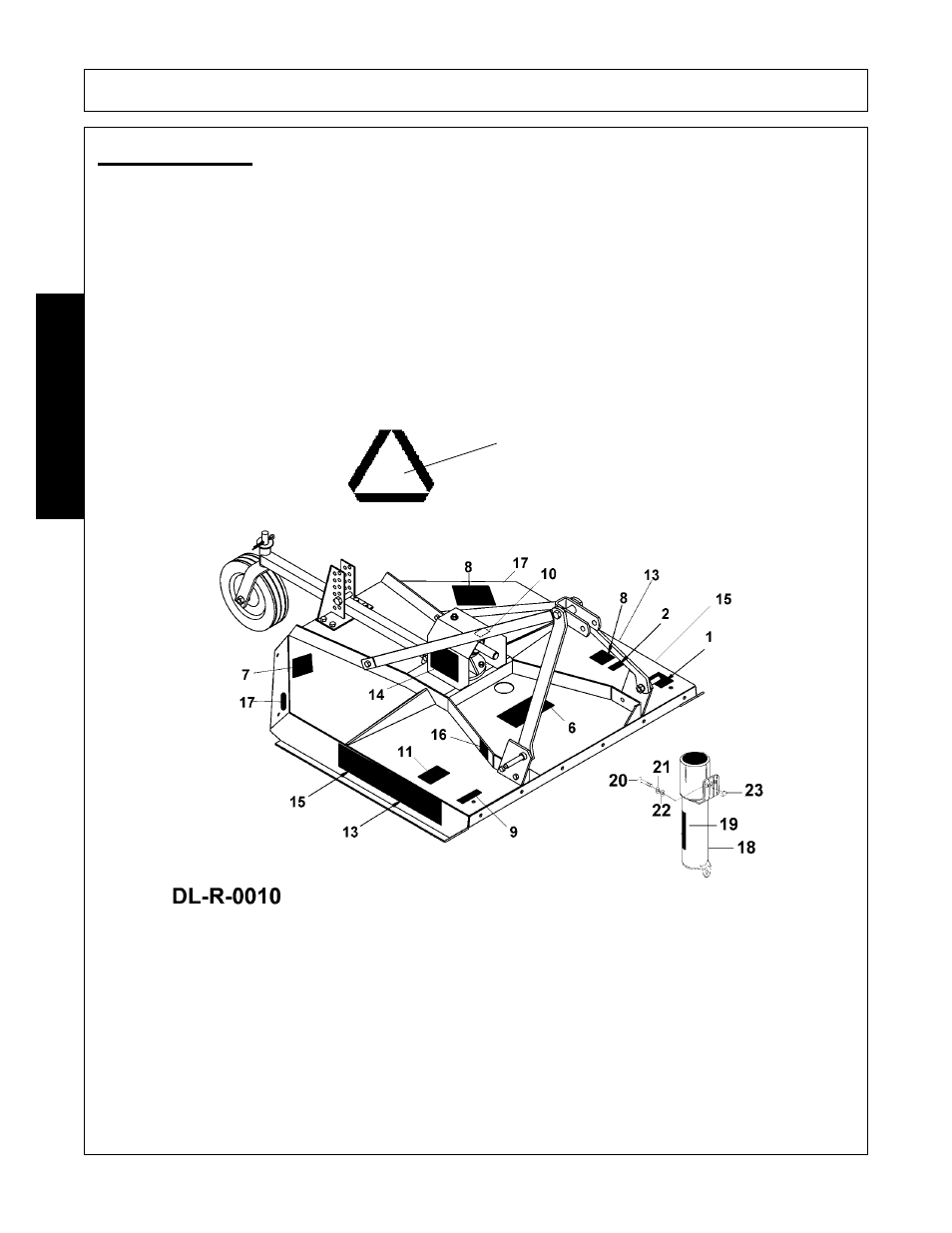 Decal location, Decal location -16, Safety | Rhino Mounts SE42 User Manual | Page 22 / 138