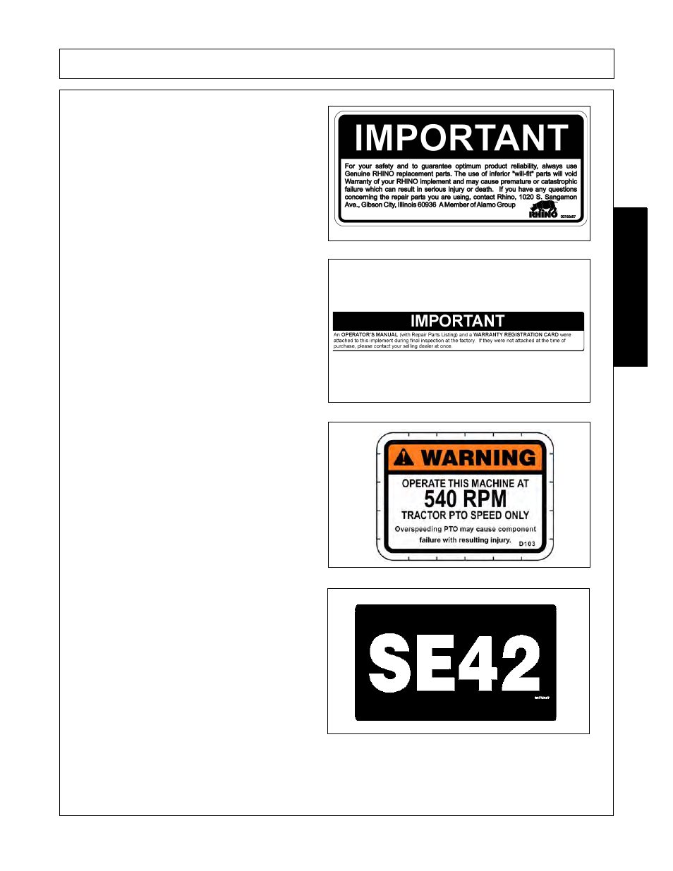 Safety | Rhino Mounts SE42 User Manual | Page 27 / 138