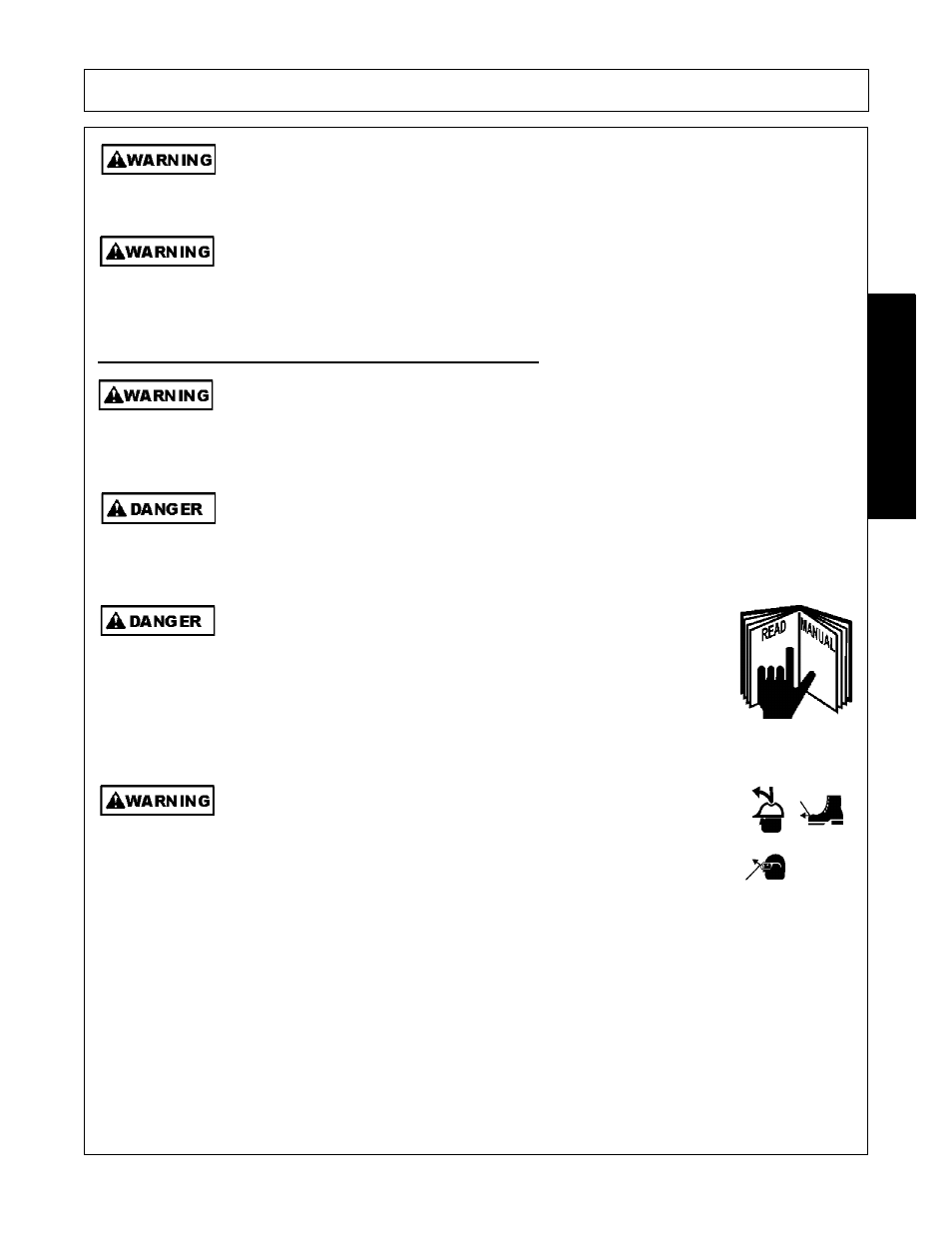 Operator safety instructions and practices, Operator safety instructions and practices -3, Safety | Rhino Mounts SE42 User Manual | Page 9 / 138