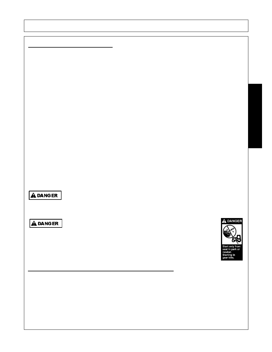 Starting the tractor, Connecting the mower to the tractor, Operation | Opera t ion | Rhino Mounts SE42 User Manual | Page 91 / 138