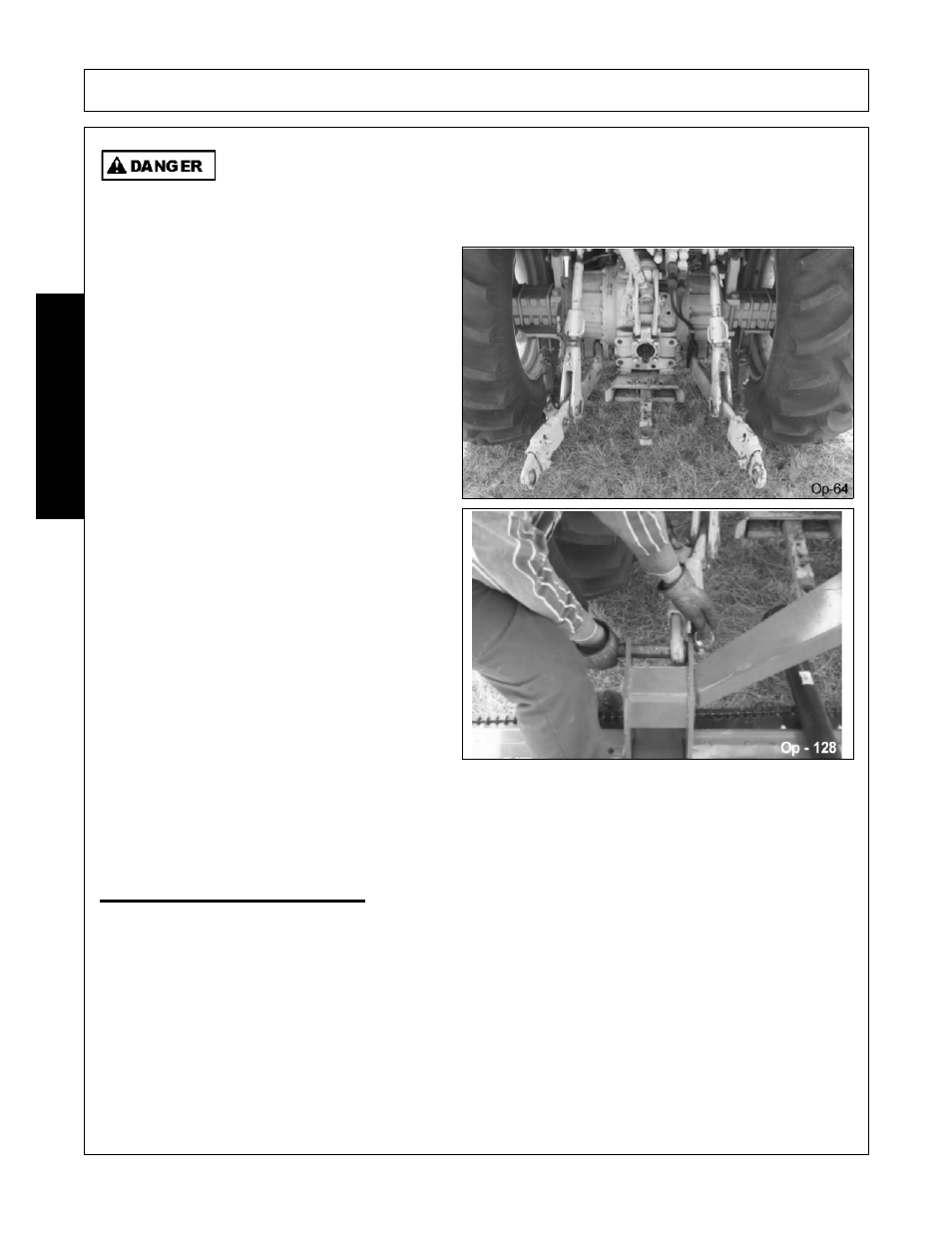 Turn off the tractor engine and dismount, Setting the mower, Setting the mower -10 | Operation, Opera t ion | Rhino Mounts SE42 User Manual | Page 92 / 138