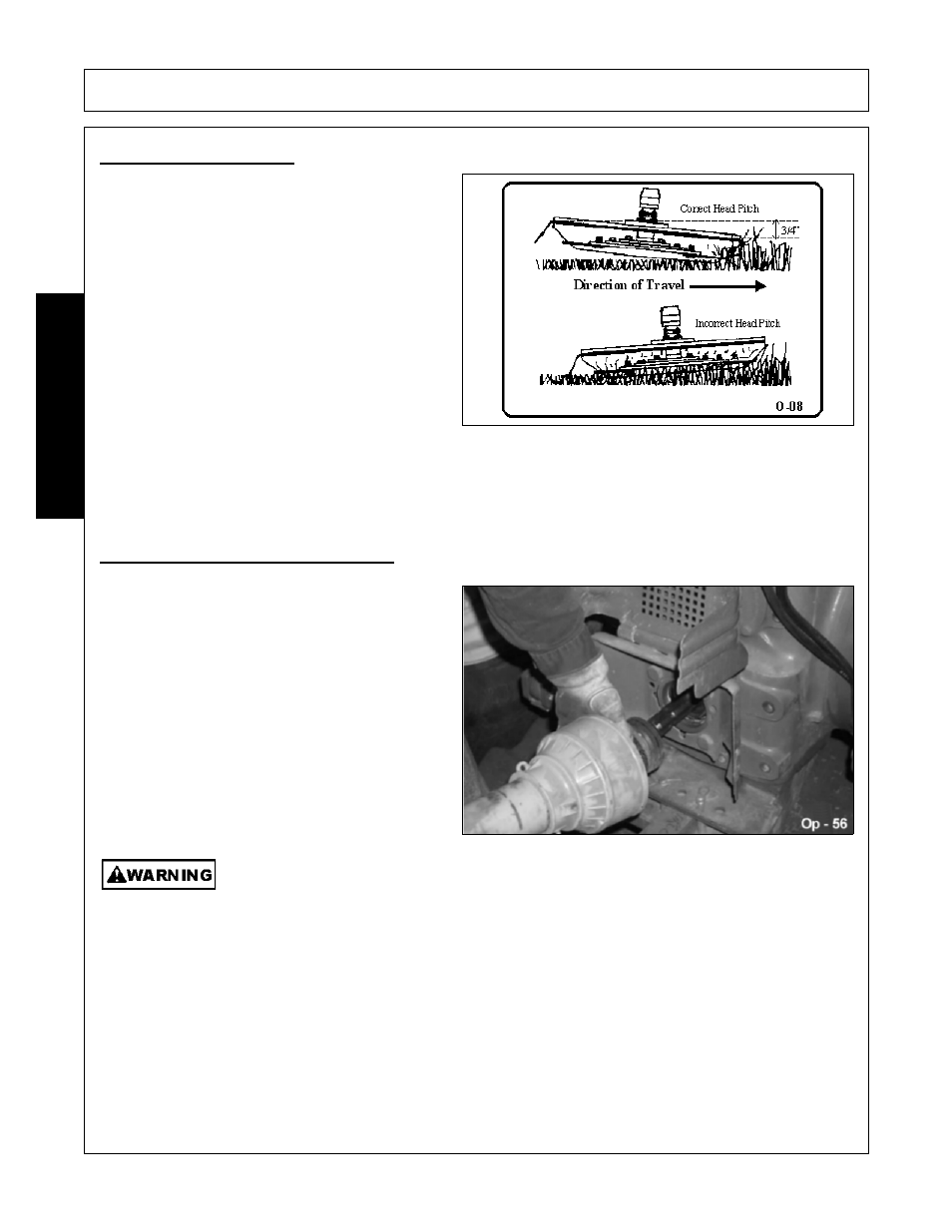 2 setting deck pitch, Driveline attachment, Setting deck pitch -12 driveline attachment -12 | Operation, Opera t ion | Rhino Mounts SE42 User Manual | Page 94 / 138