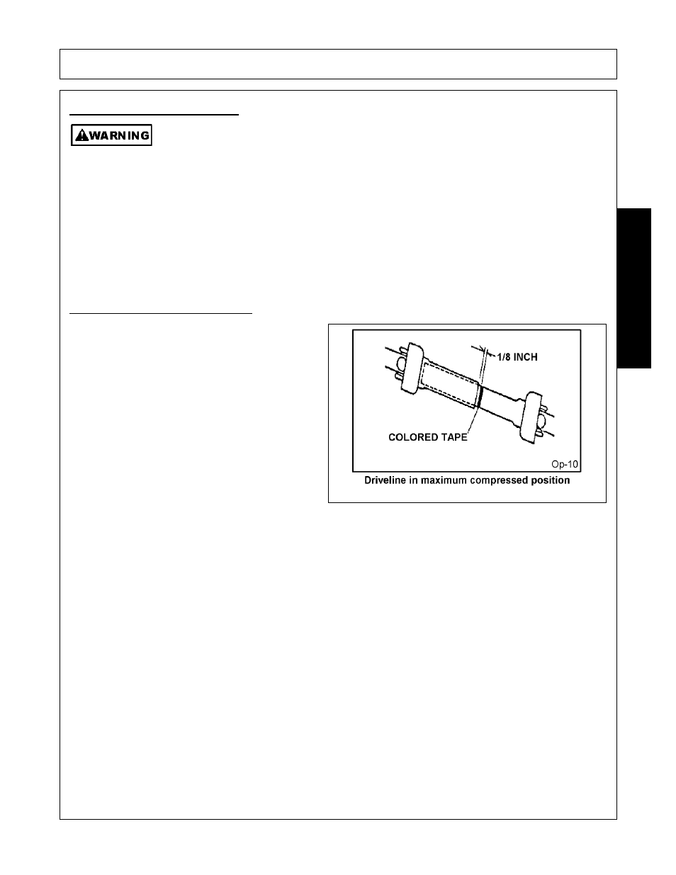 Driveline length check -13, Operation, Opera t ion | Rhino Mounts SE42 User Manual | Page 95 / 138