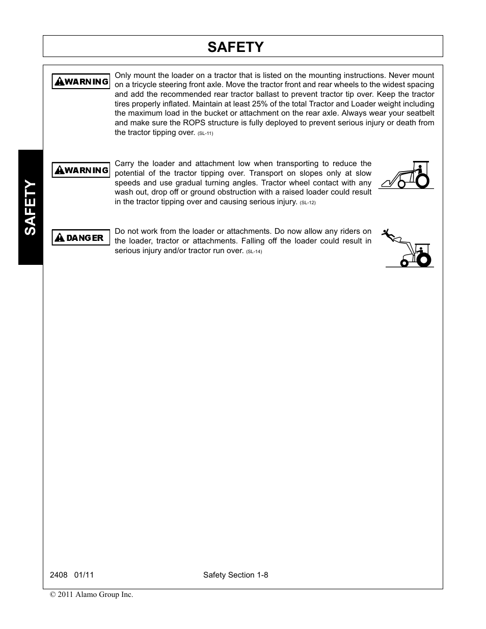 Safety | Rhino Mounts 2408 User Manual | Page 12 / 106