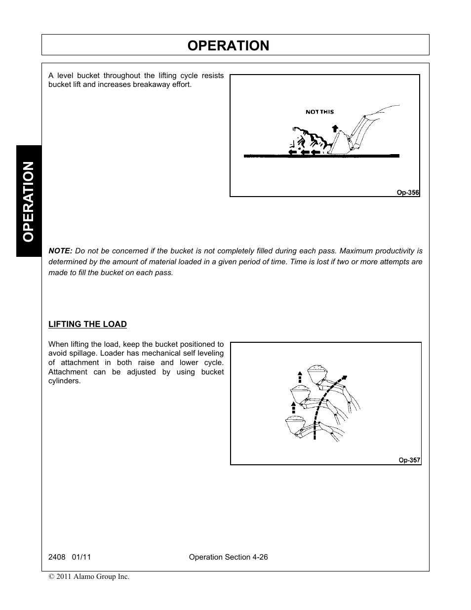 Lifting the load, Operation, Opera t ion | Rhino Mounts 2408 User Manual | Page 72 / 106