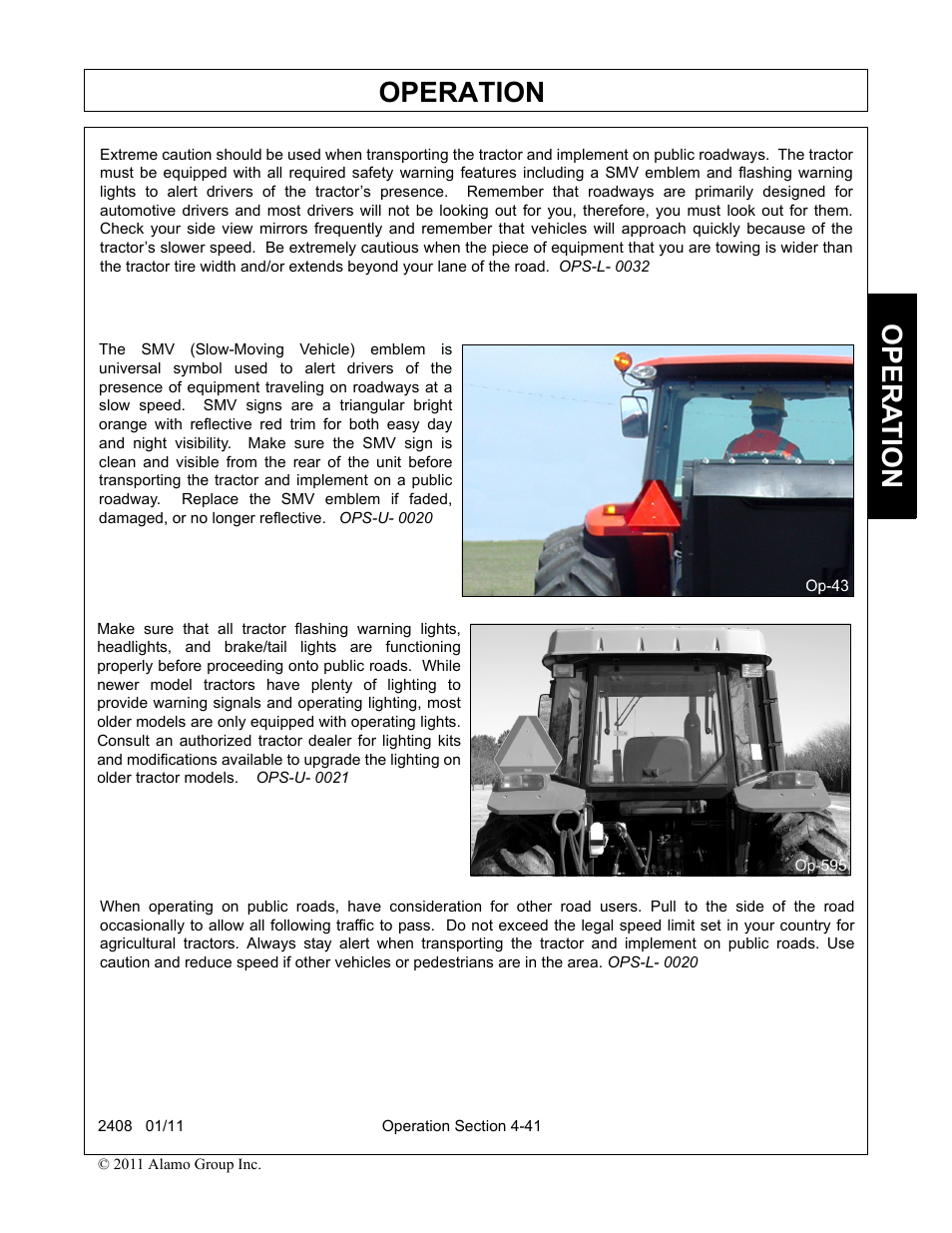 Operation, Opera t ion | Rhino Mounts 2408 User Manual | Page 87 / 106