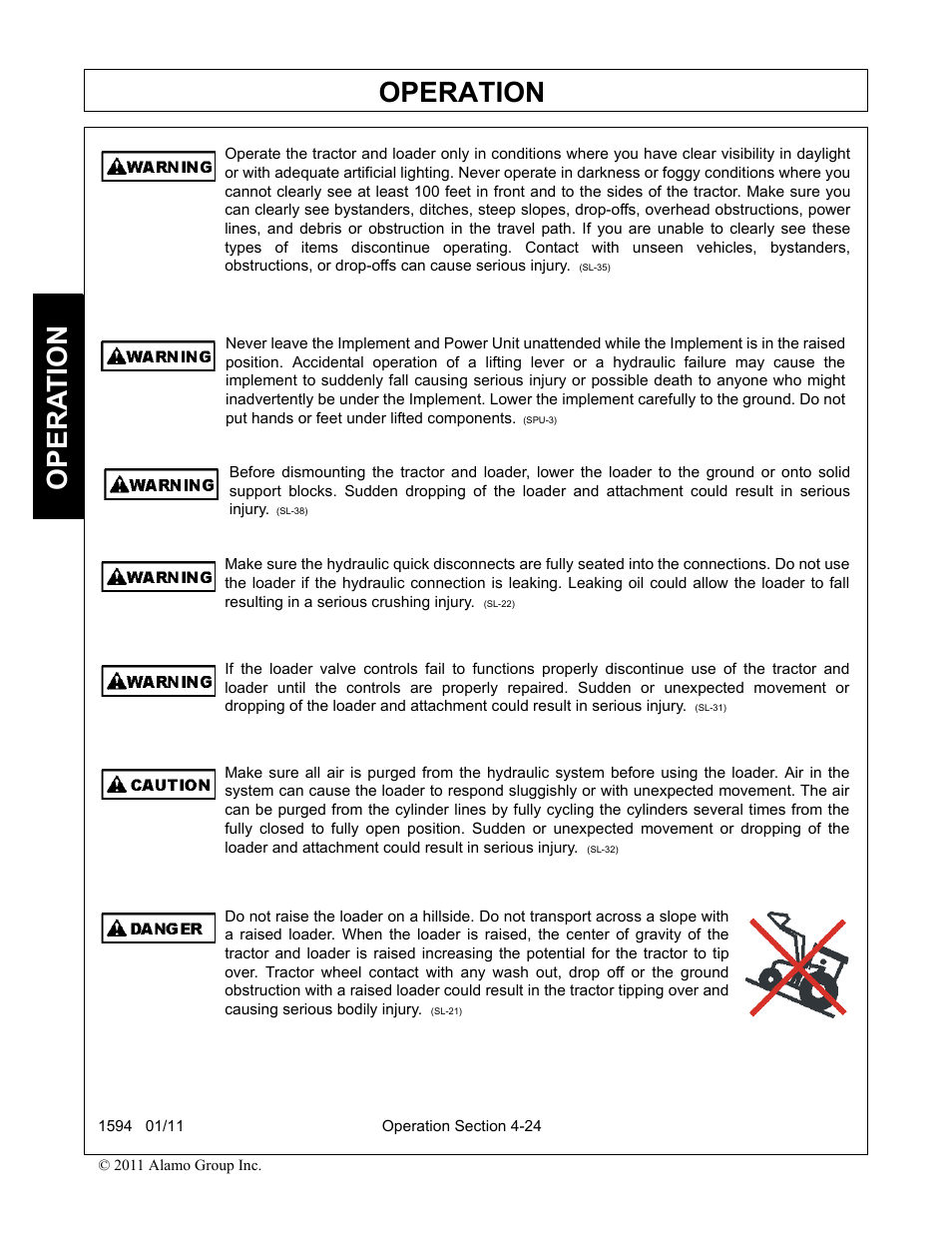 Operation, Opera t ion | Rhino Mounts 1594 User Manual | Page 68 / 102