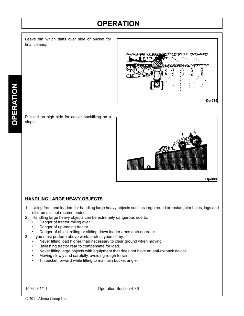 Handling large heavy objects, Operation, Opera t ion | Rhino Mounts 1594 User Manual | Page 80 / 102