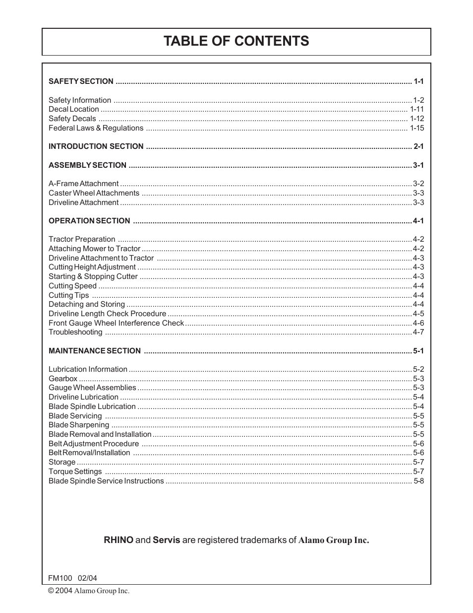 Rhino Mounts FM100 User Manual | Page 5 / 100