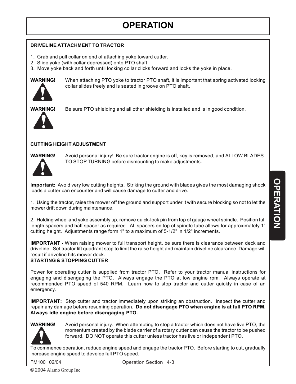 Operation opera tion | Rhino Mounts FM100 User Manual | Page 77 / 100