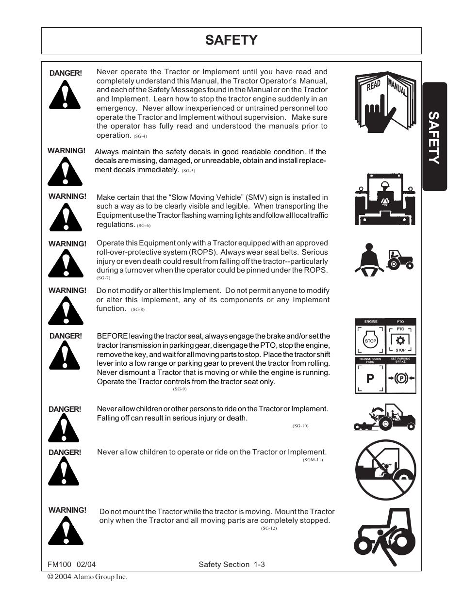 Safety | Rhino Mounts FM100 User Manual | Page 9 / 100