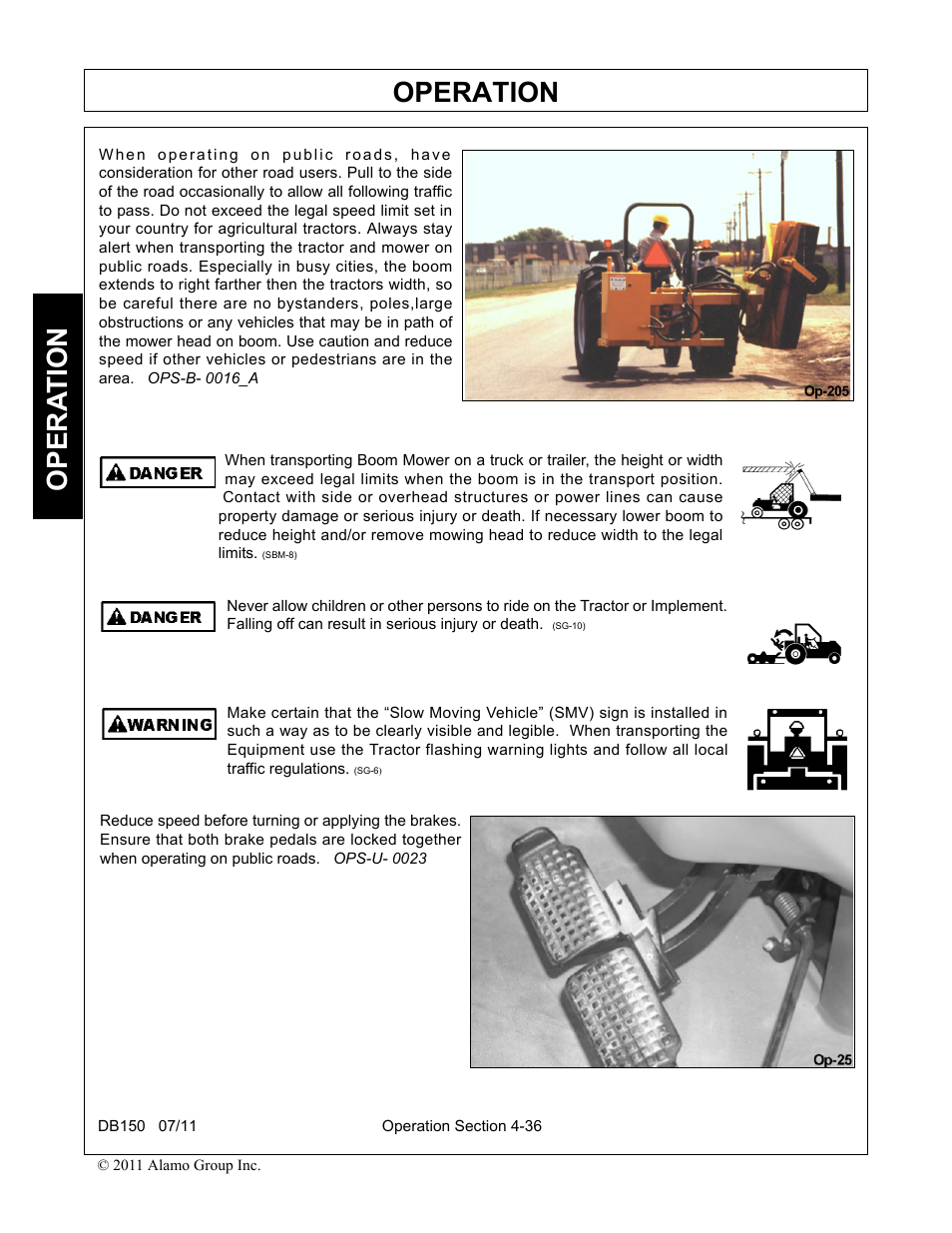 Operation, Opera t ion | Rhino Mounts BOOM ARM MOWER DB150 User Manual | Page 142 / 196