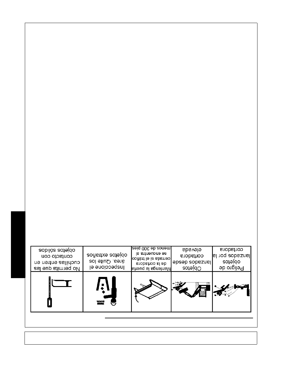 Seguridad, Riesgo de objectos lanzados continuado | Rhino Mounts BOOM ARM MOWER DB150 User Manual | Page 184 / 196