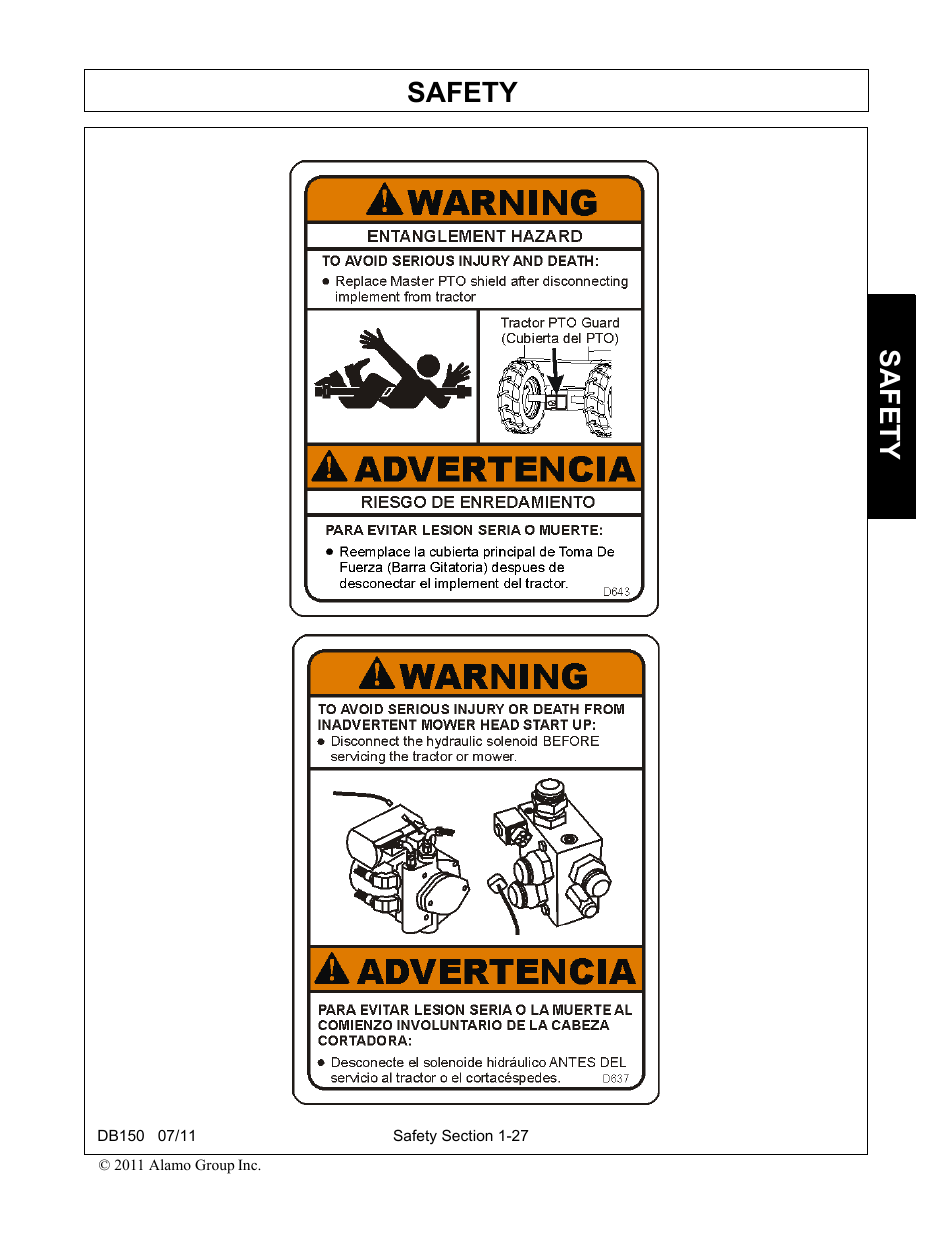 Safety | Rhino Mounts BOOM ARM MOWER DB150 User Manual | Page 35 / 196