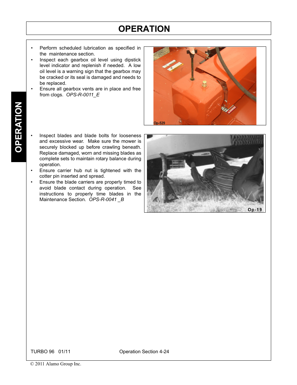 Operation, Opera t ion | Rhino Mounts TURBO 96 User Manual | Page 136 / 202