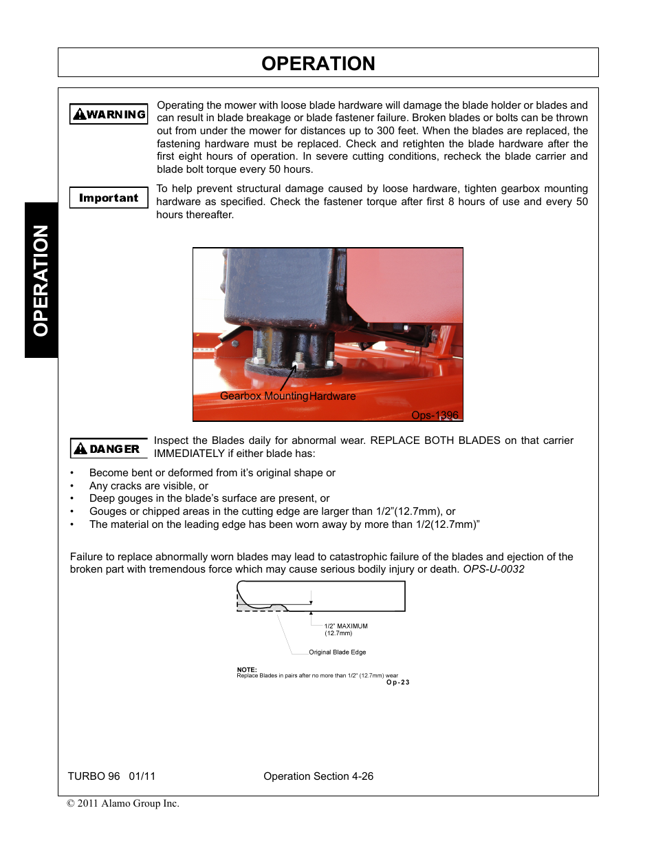 Operation, Opera t ion | Rhino Mounts TURBO 96 User Manual | Page 138 / 202