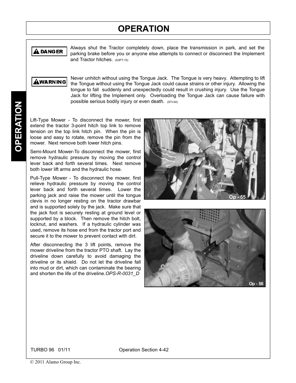 Operation, Opera t ion | Rhino Mounts TURBO 96 User Manual | Page 154 / 202