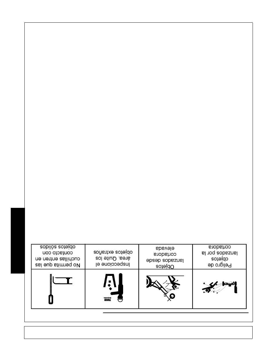 Seguridad, Riesgo de objectos lanzados continuado | Rhino Mounts TURBO 96 User Manual | Page 190 / 202