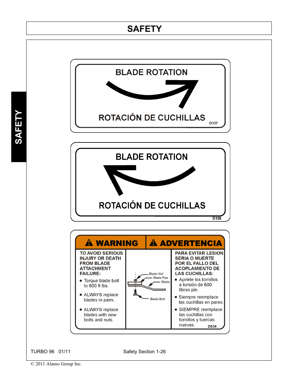 Safety | Rhino Mounts TURBO 96 User Manual | Page 36 / 202