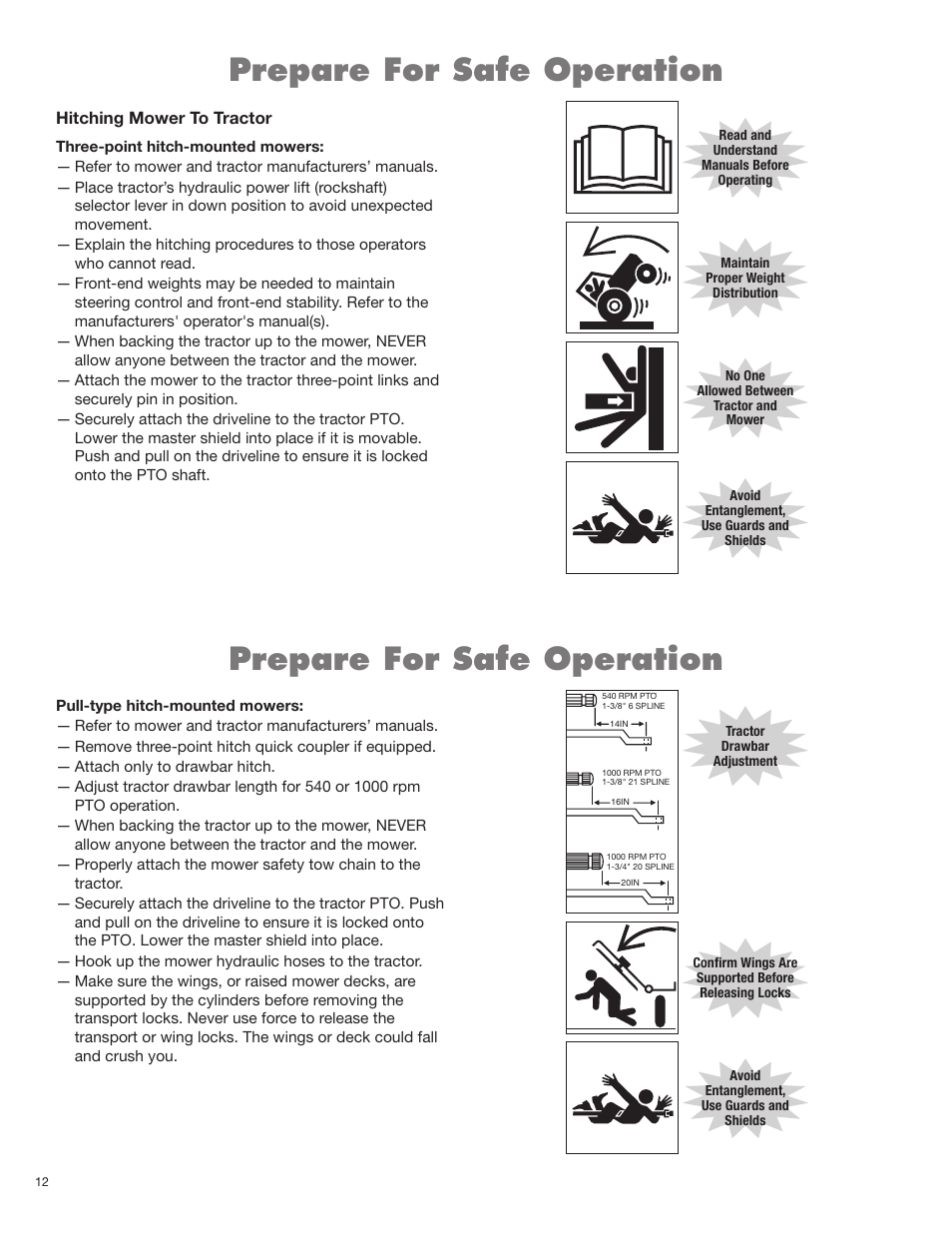 Prepare for safe operation | Rhino Mounts TURBO 96 User Manual | Page 52 / 202