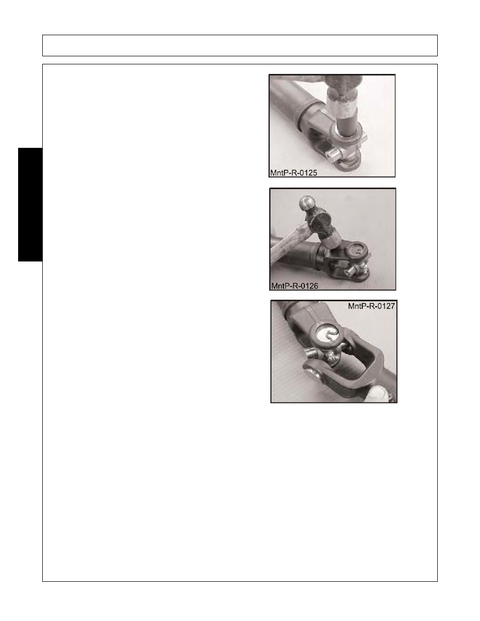 Drive cup down with spacer and insert snap ring, Position second yoke on cross. repeat steps 2 to 6, Maintenance | Rhino Mounts NITRO FN20 User Manual | Page 150 / 168