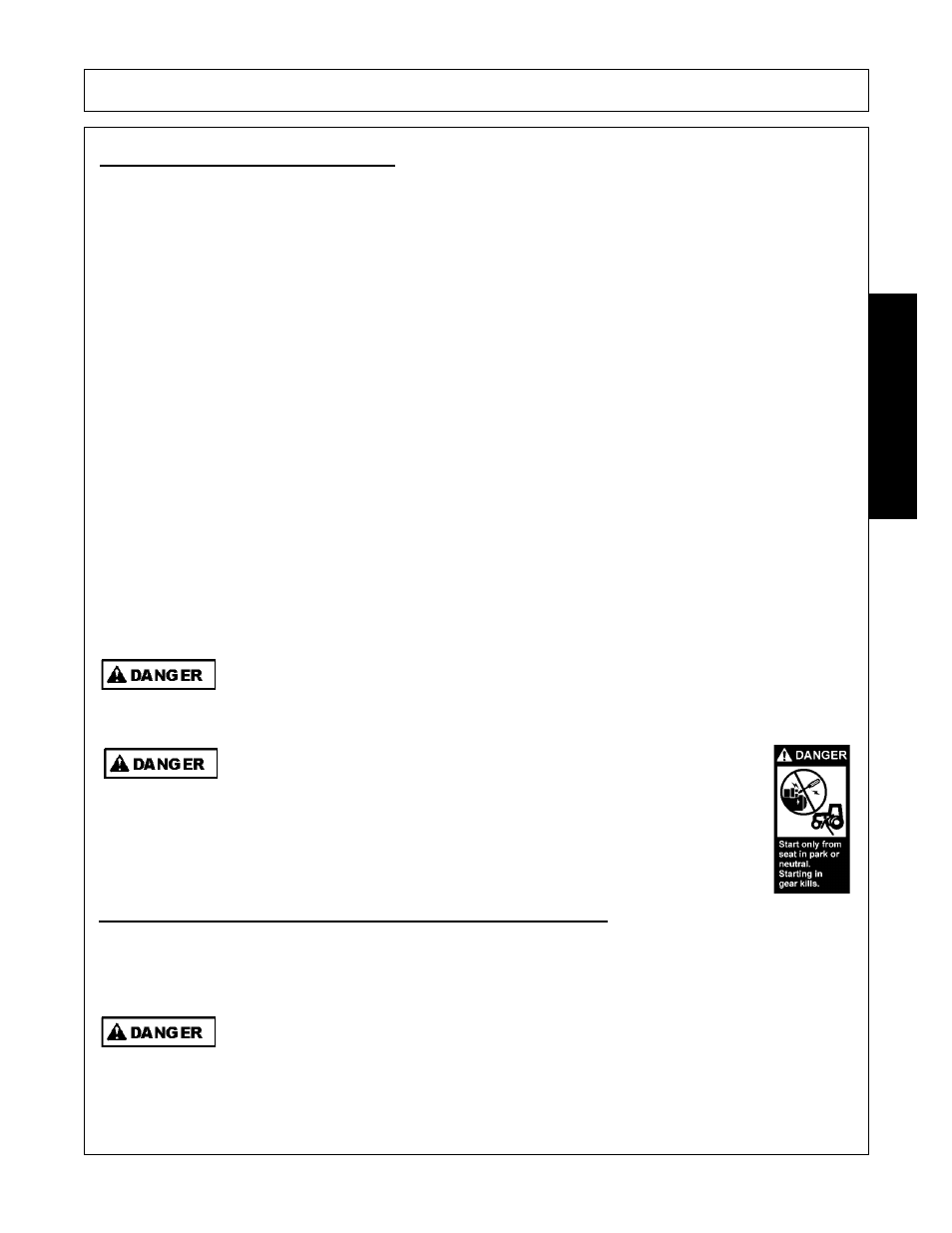 Starting the tractor, Connecting the mower to the tractor, Operation | Opera t ion | Rhino Mounts NITRO FN20 User Manual | Page 99 / 168