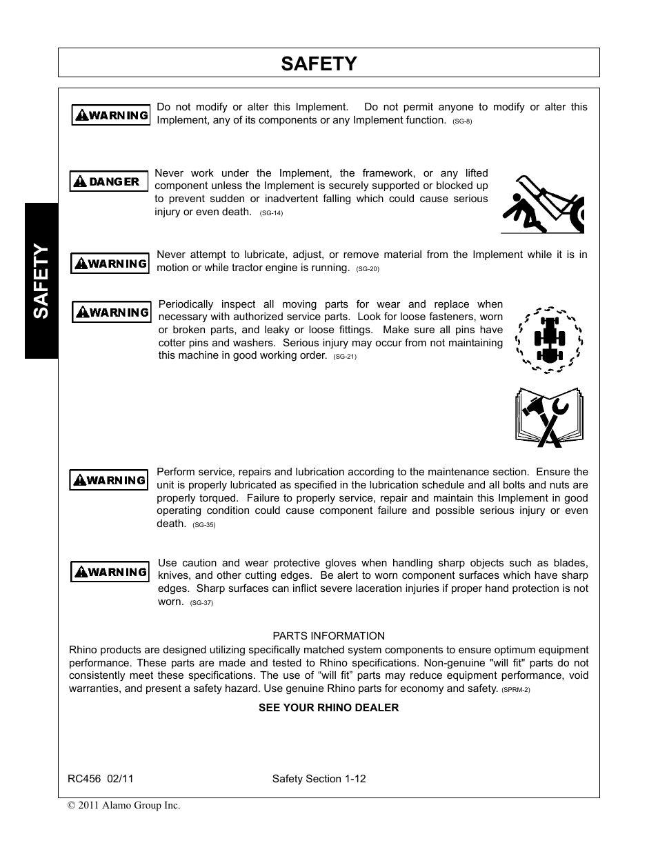 Safety | Rhino Mounts RC456 User Manual | Page 16 / 72