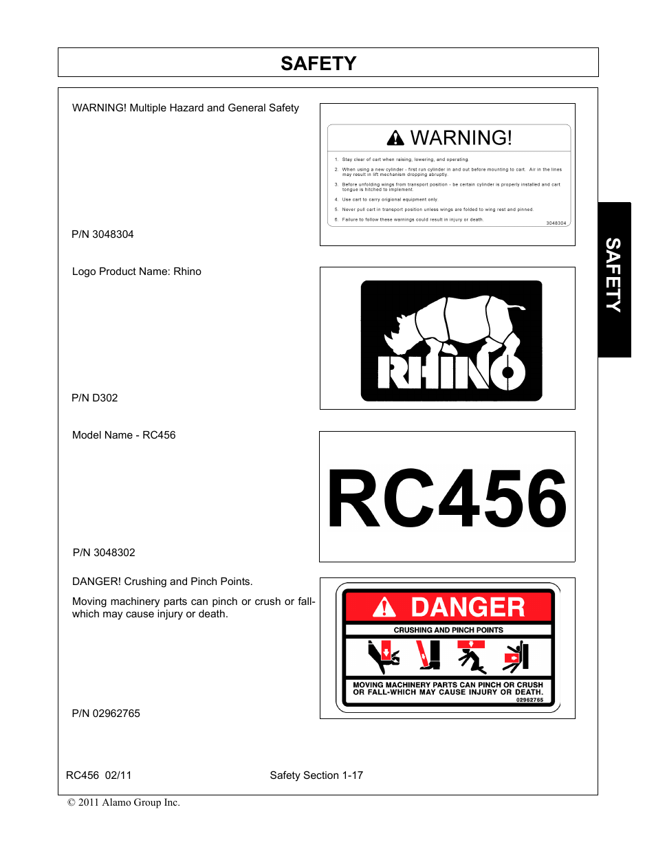 Safety | Rhino Mounts RC456 User Manual | Page 21 / 72
