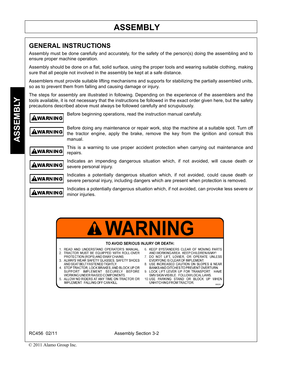 General instructions, General instructions -2, Assembly | Assembl y | Rhino Mounts RC456 User Manual | Page 30 / 72