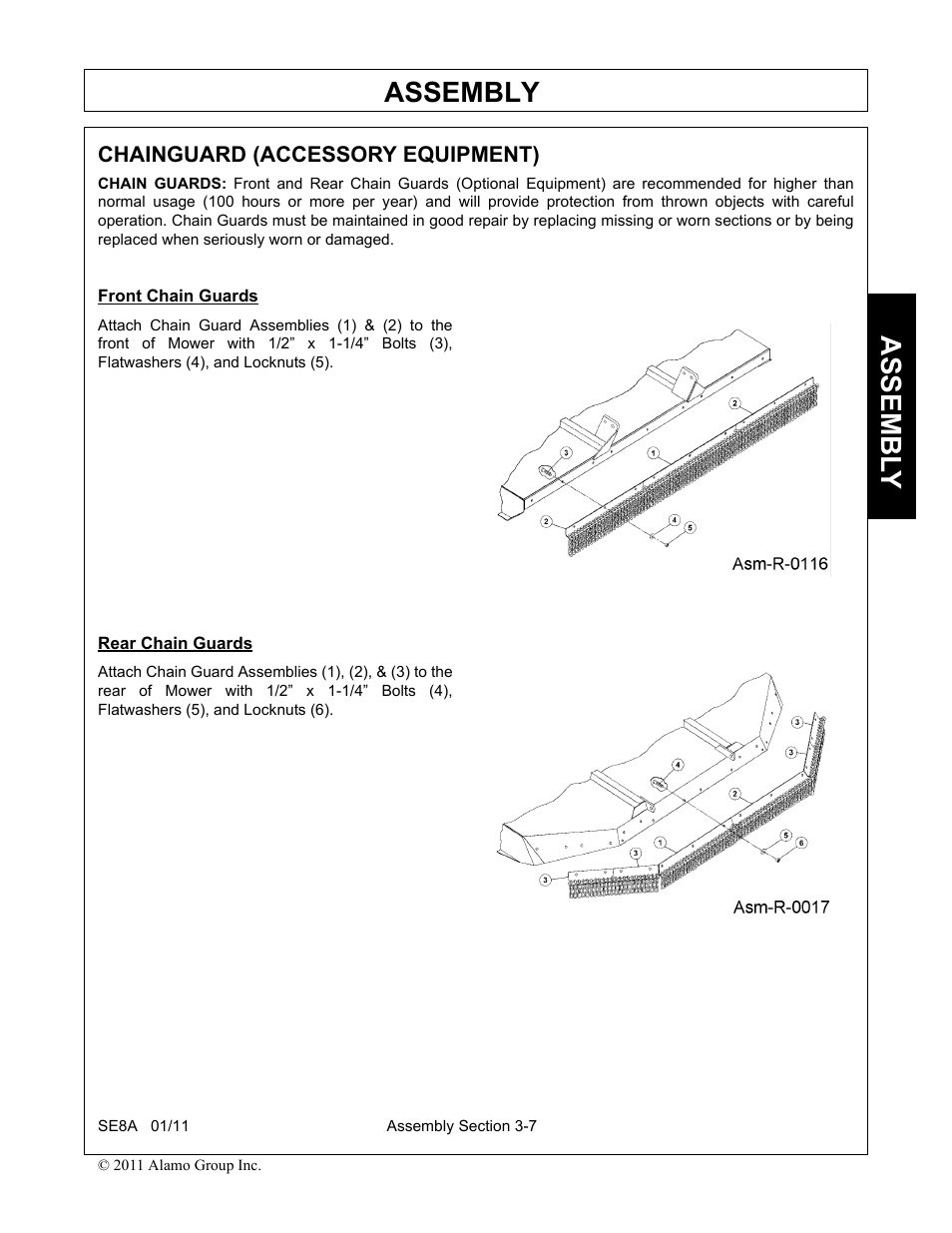 Chainguard (accessory equipment), Chainguard (accessory equipment) -7, Assembly | Assembl y | Rhino Mounts SE8A User Manual | Page 105 / 194