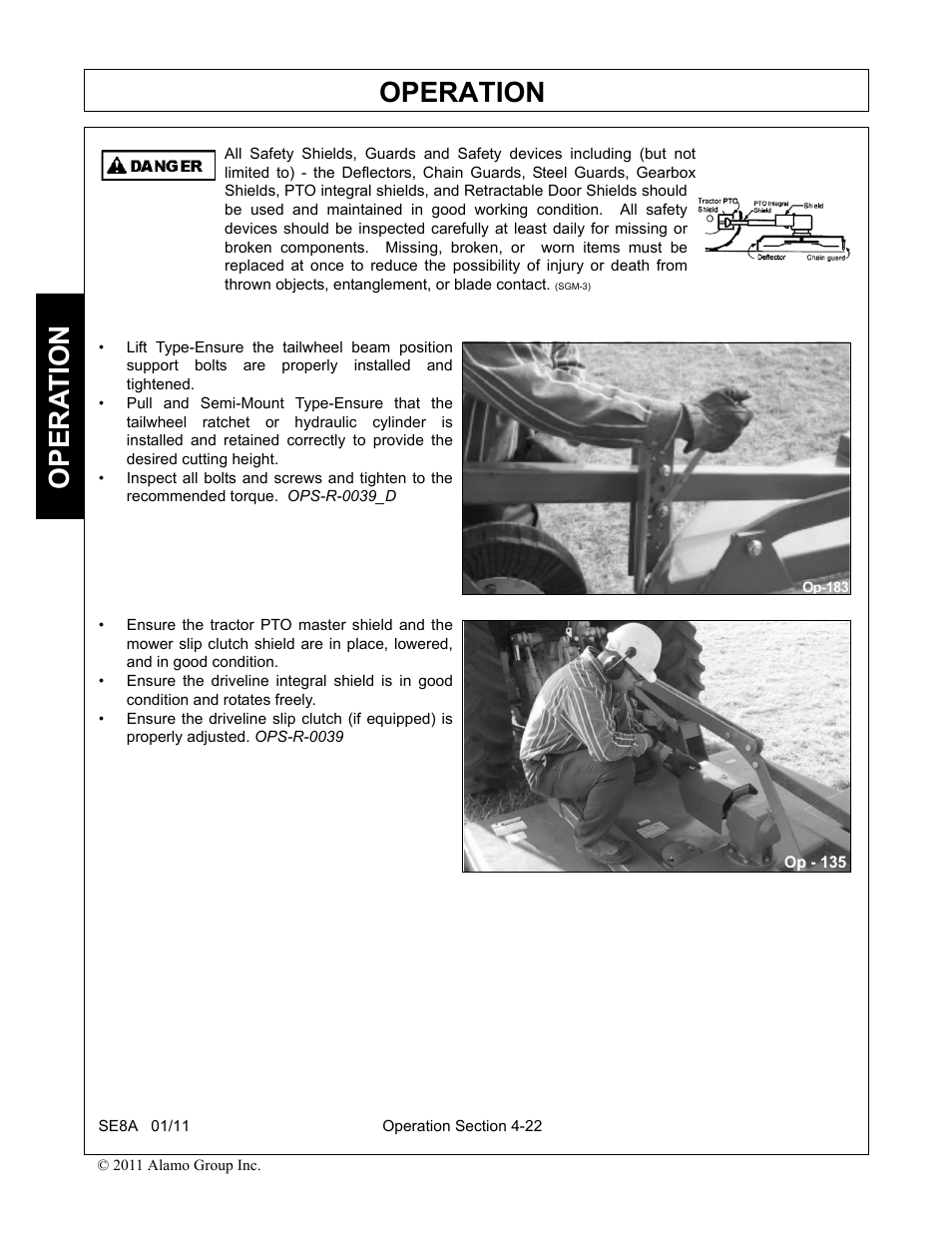 Operation, Opera t ion | Rhino Mounts SE8A User Manual | Page 130 / 194